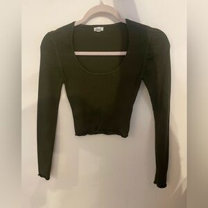 Olive Green Long Sleeve Garage Top